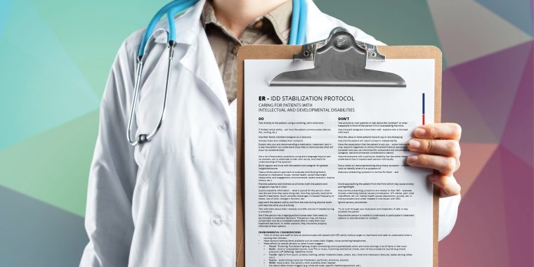 doctor holding clipboard with printed IDD protocol